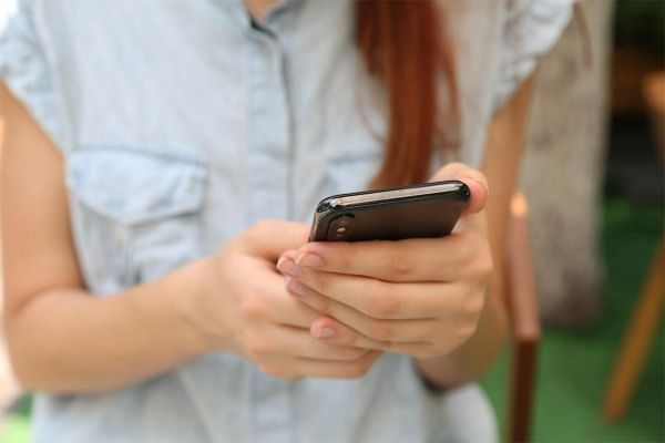 Woman with app