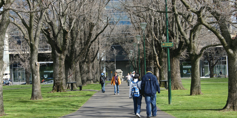 People walking in University Square