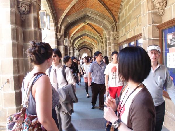 Tour of the University of Melbourne campus with Australian students