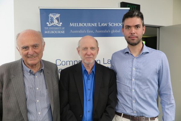 Prof Allan Fels AO, Prof Daniel Rubinfeld and Jose Ziebarth