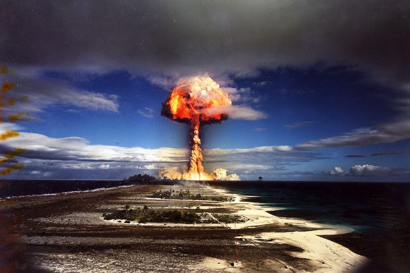 Licorne thermonuclear test in French Polynesia, 1970.