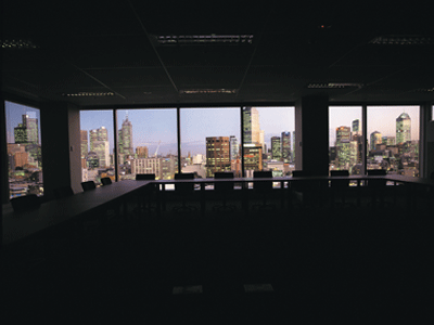 View of Melbourne city from a classroom