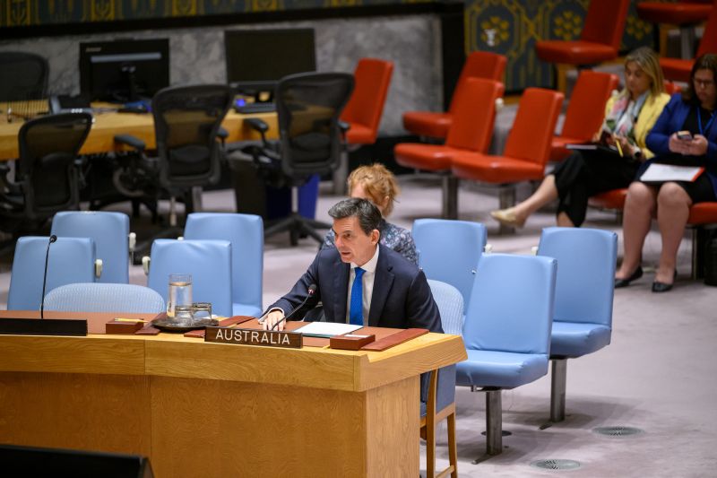 Ambassador James Larsen sits in a Security Council meeting at the United Nations.