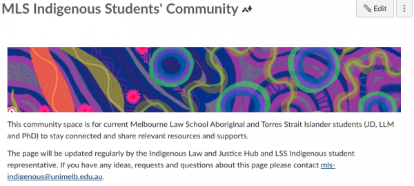 MLS indigenous community page