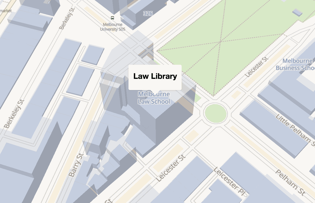 Map of the Law Library, click through to an interactive map.